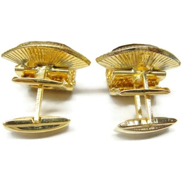 Mesh Cufflinks Tie Tack Set Paris Gold Tone Wedding Accessories Vintage - Picture 11 of 16